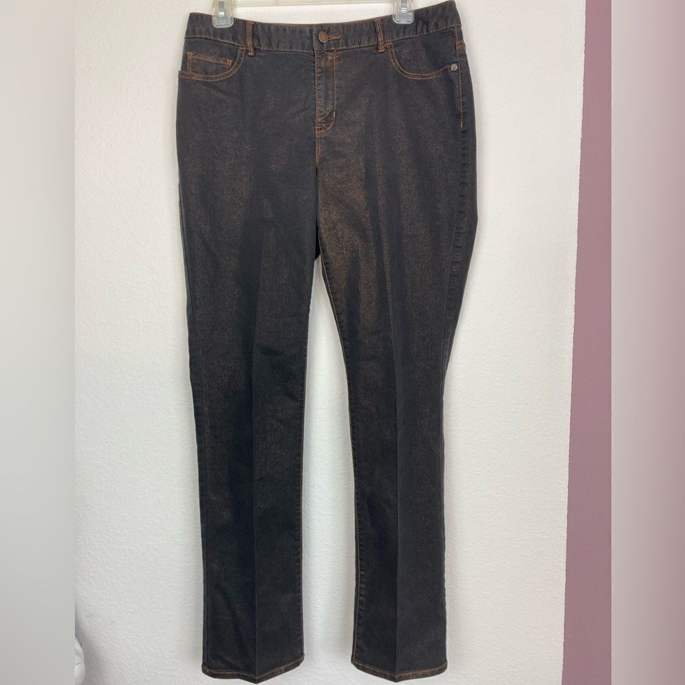 Coldwater Creek bronze patina black classic leg jeans
